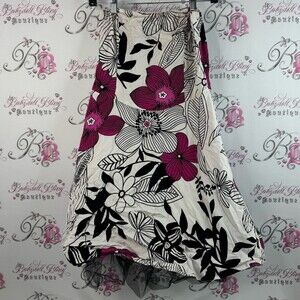 Majora skirt tutu effect line work Floral A-Line Skirt with Pink Black Design